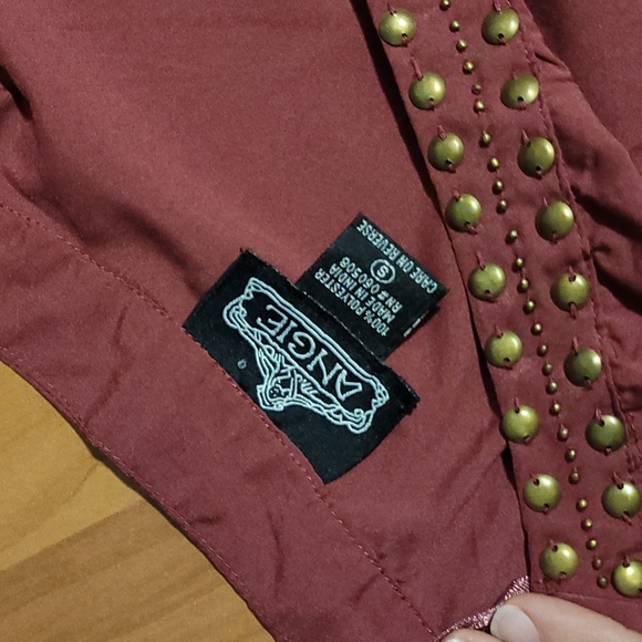 Y2K Maroon off the shoulder light weight Summer dress by Angie Small - Picture 4 of 8